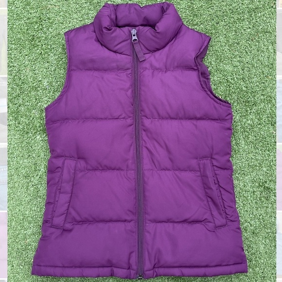 Lands' End Kids Girls Med 5-6 Quilted Puffer Vest Preowned small marking to back - Picture 5 of 5